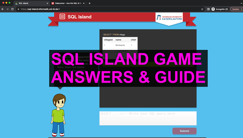 SQL Island In English: Answers & Solutions